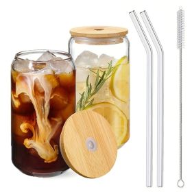 Glass Cup With Straw (Option: 2 piece set)